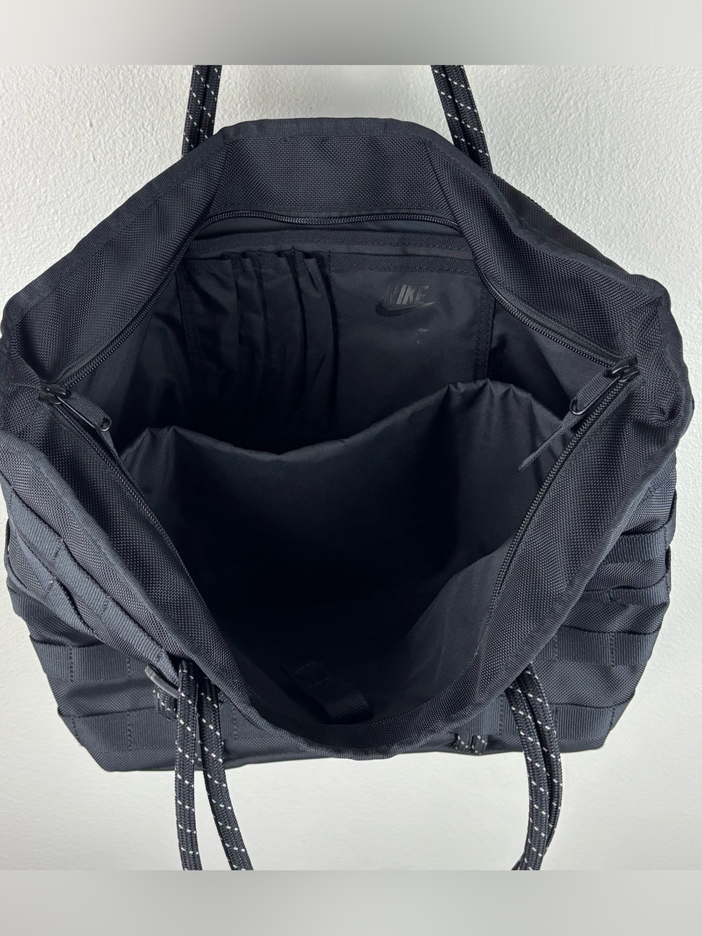 NIKE AF-1 RPM Black Military Loop Zip Top Tote Laptop Book Grocery Gym Carry Bag - Picture 4 of 8